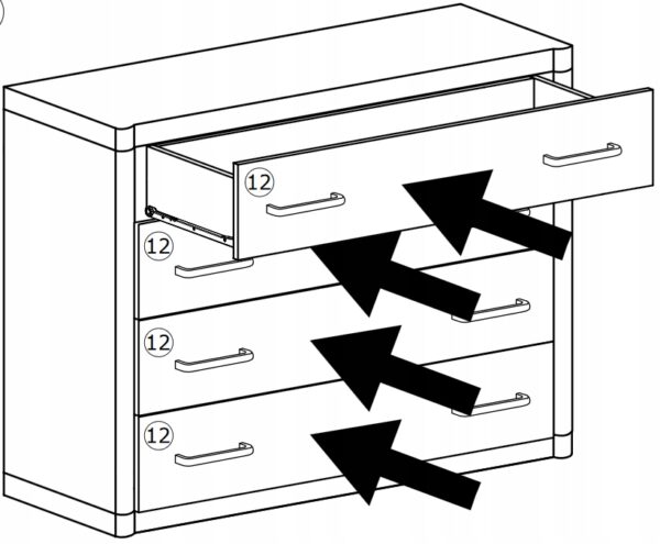 KOMODA 4 szuflady w DALLAS D-2 dąb sonoma
