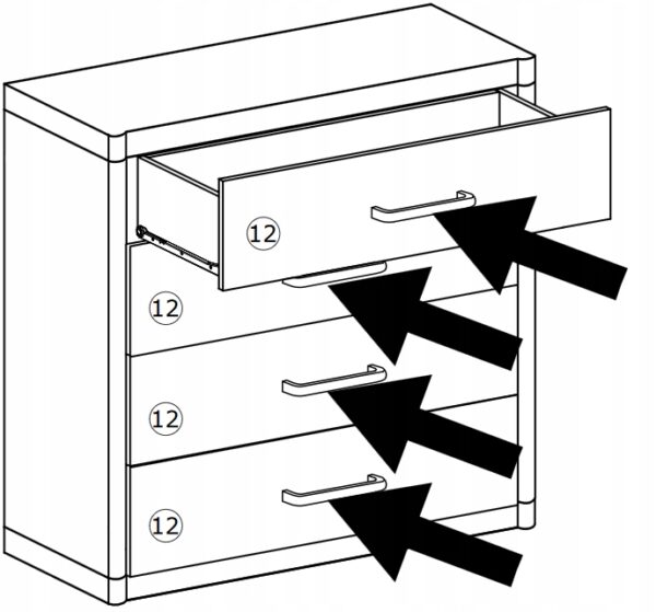 KOMODA 4 szuflady system DALLAS D-4 dąb sonoma