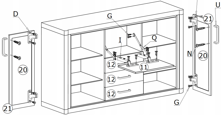 KOMODA WITRYNA z BARKIEM sonoma DALLAS D-7 + LED
