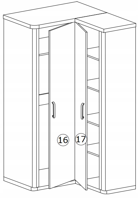 SZAFA NAROŻNA duża typ L truflowy dąb DALLAS D-21