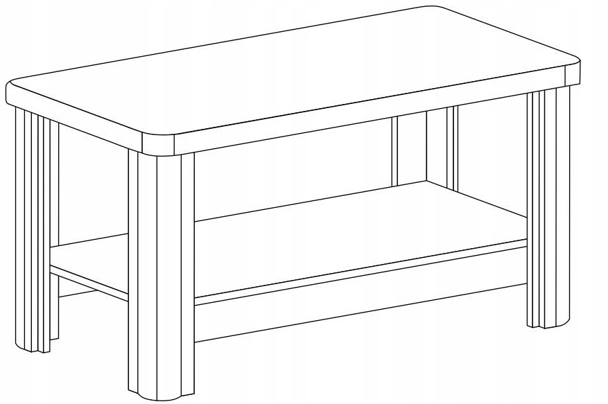 Ława duża stolik półka dąb sonoma DALLAS D-15