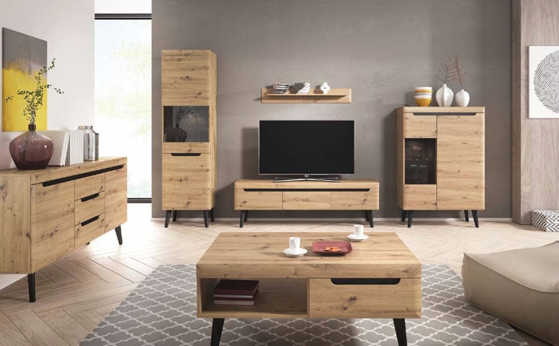 ZESTAW MEBLI dąb artrisan NORDI MEBLOŚCIANKA